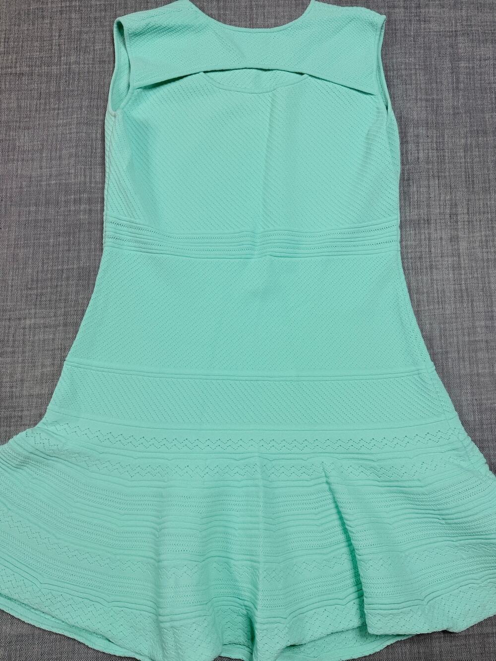 Maje Paris Campanule Aqua Mint Knit Flared Dress Festival Rave Worthy Size Med